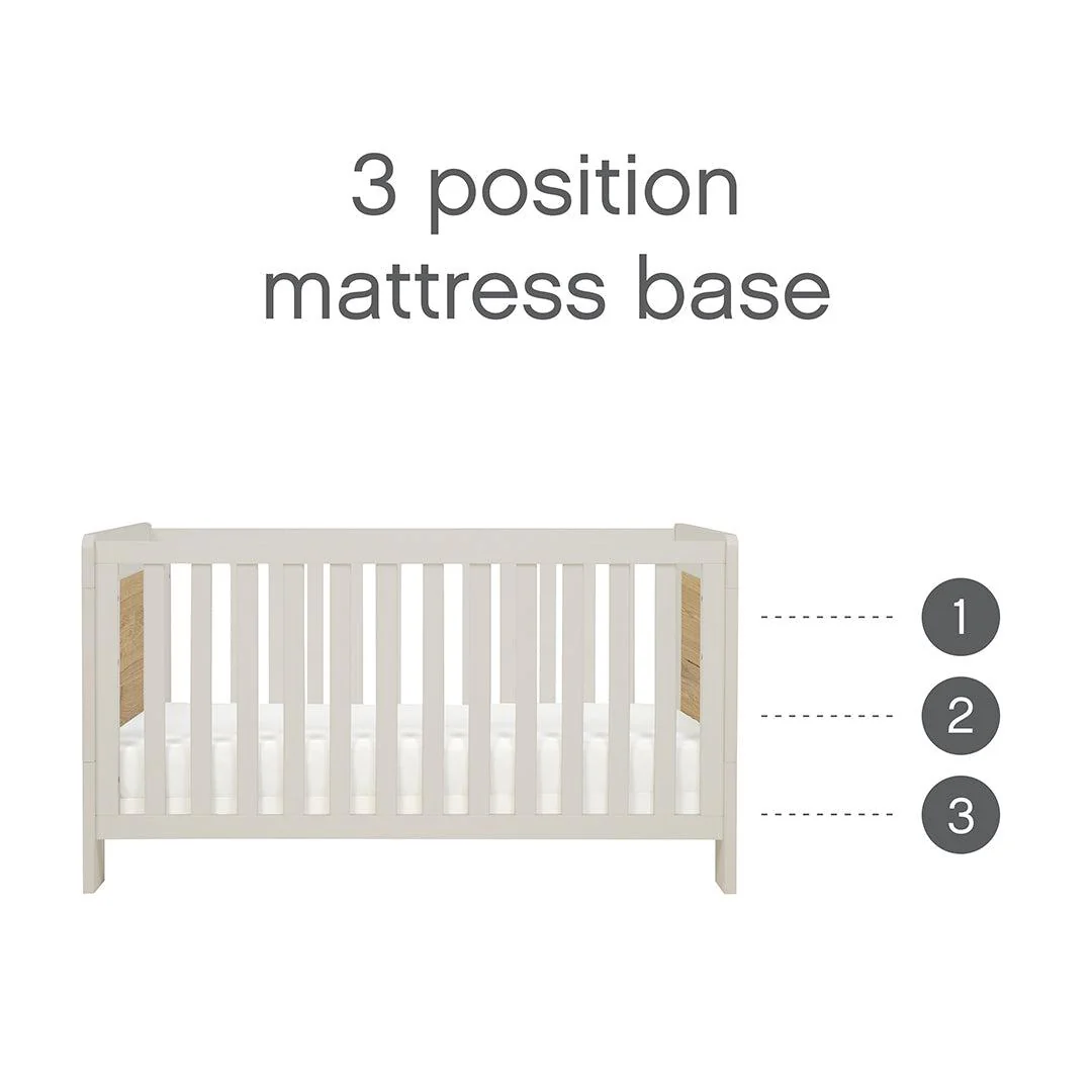 Tutti Bambini Essentials Alba Cot Bed - White Sand/ Distressed Oak - Image 10