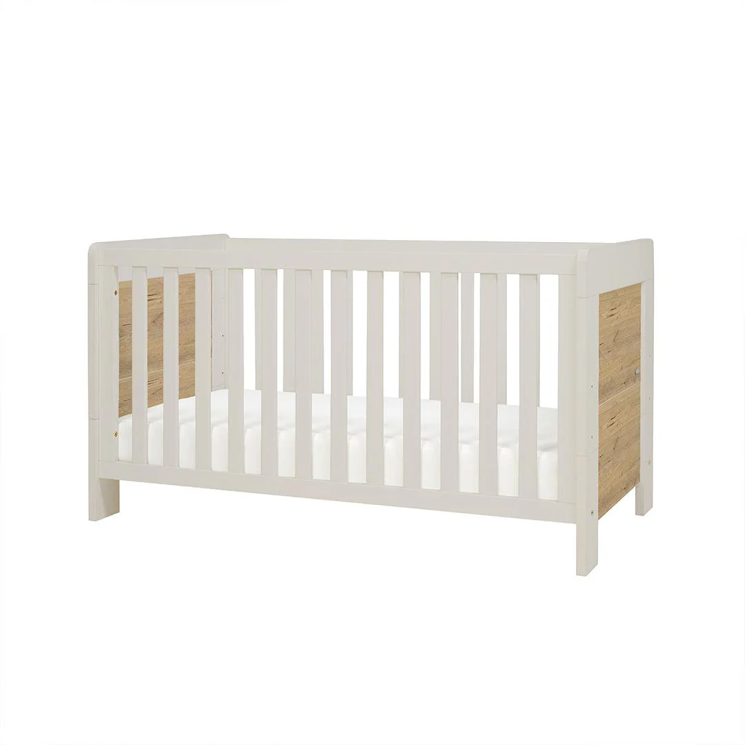 Tutti Bambini Essentials Alba Cot Bed - White Sand/ Distressed Oak - Image 6