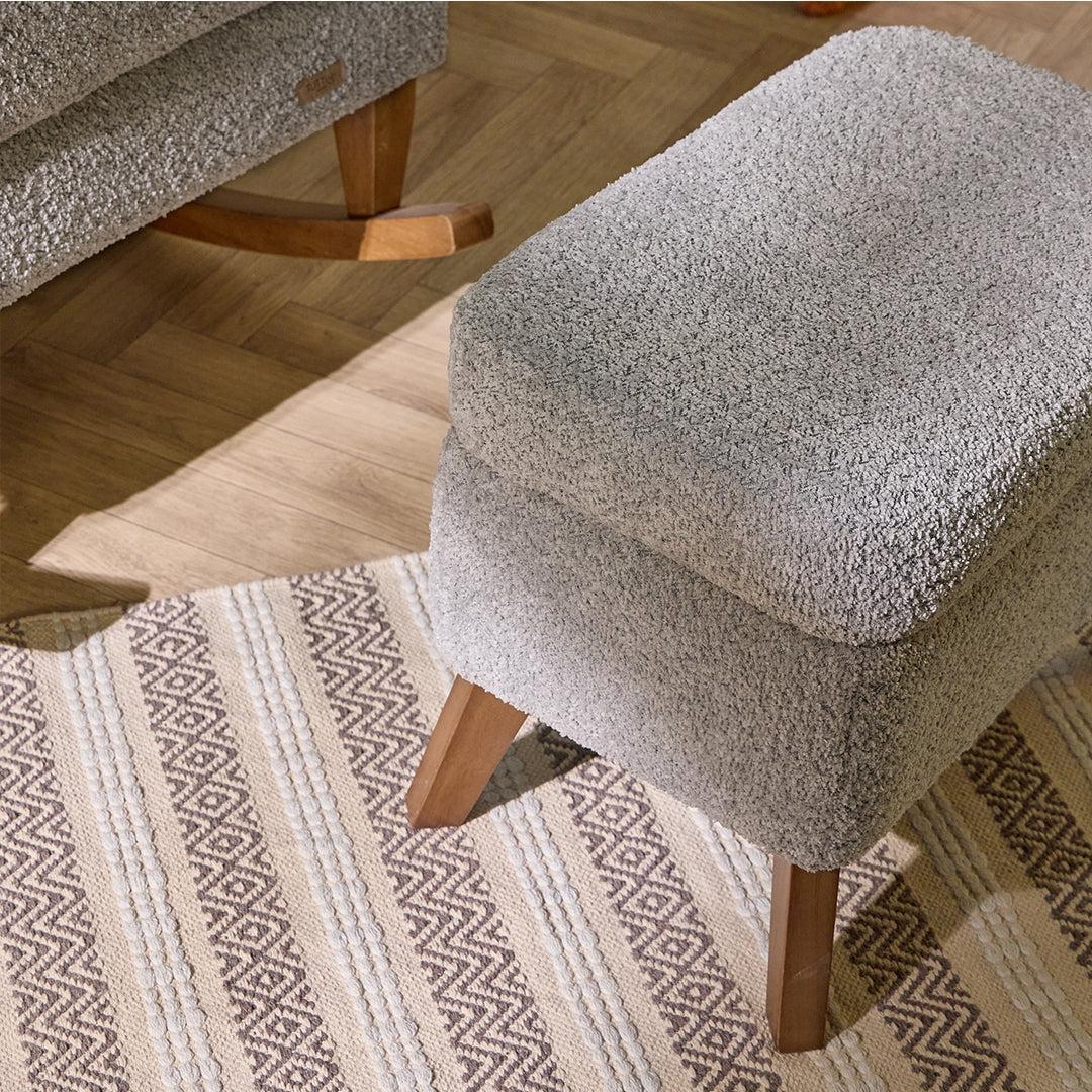 Tutti Bambini Harper Wingback Rocking Chair & Storage Footstool - Cloud Grey - Image 7