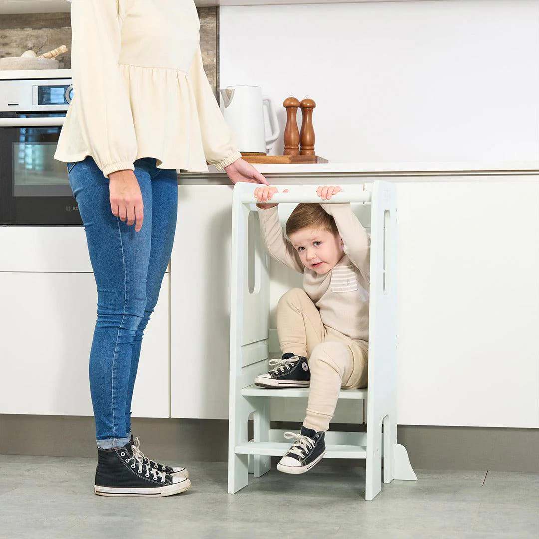 Tutti Bambini Helping Hands Montessori Toddler Learning Tower - Sea Mist - Image 3