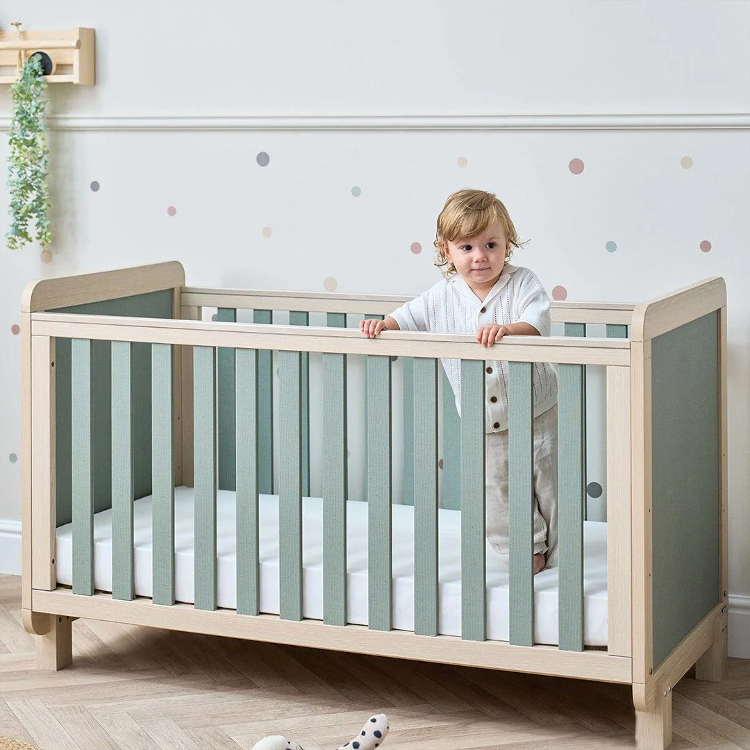 Tutti Bambini Kuba Cot Bed - Golden Oak / Sage Weave - Image 2