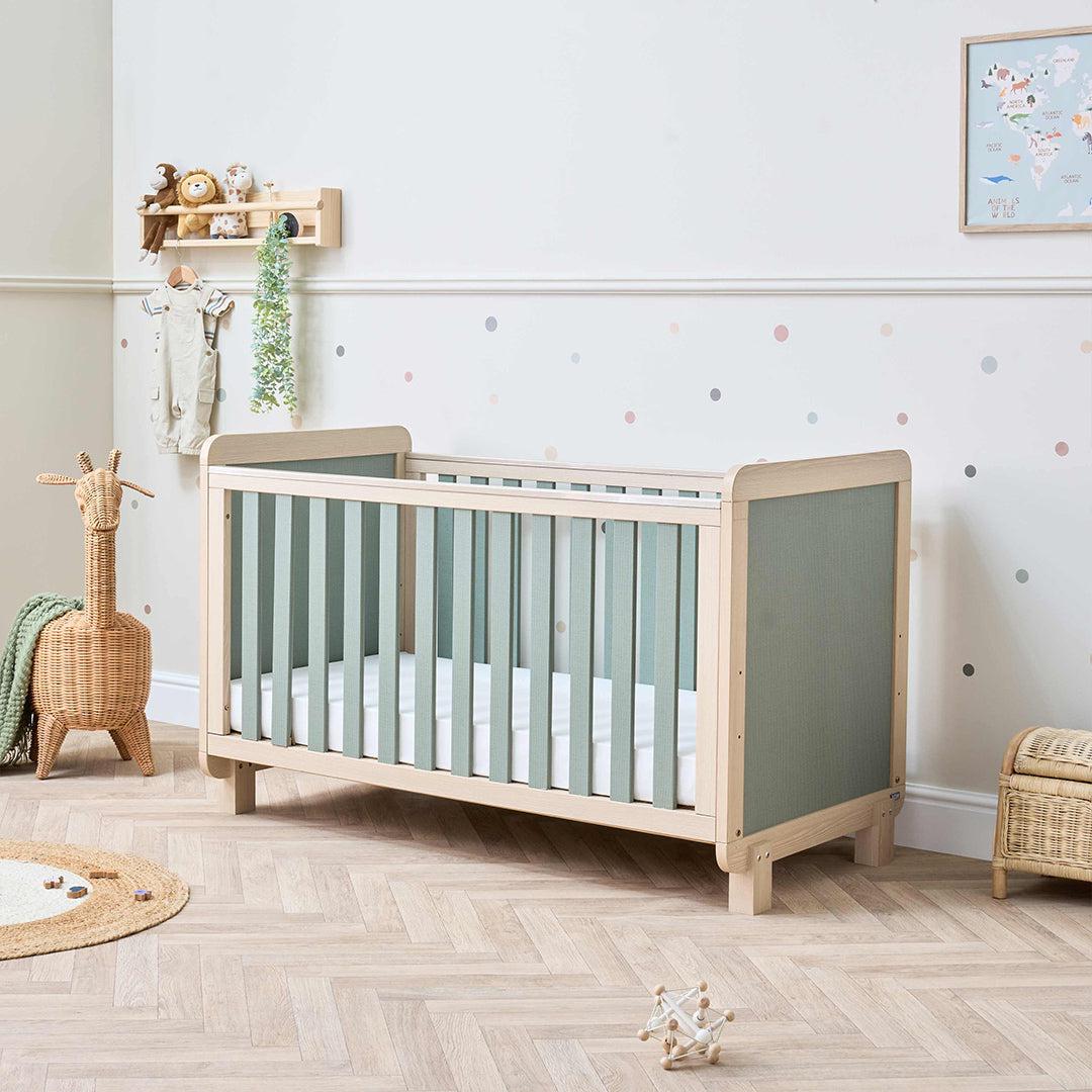 Tutti Bambini Kuba Cot Bed - Golden Oak / Sage Weave - Image 4