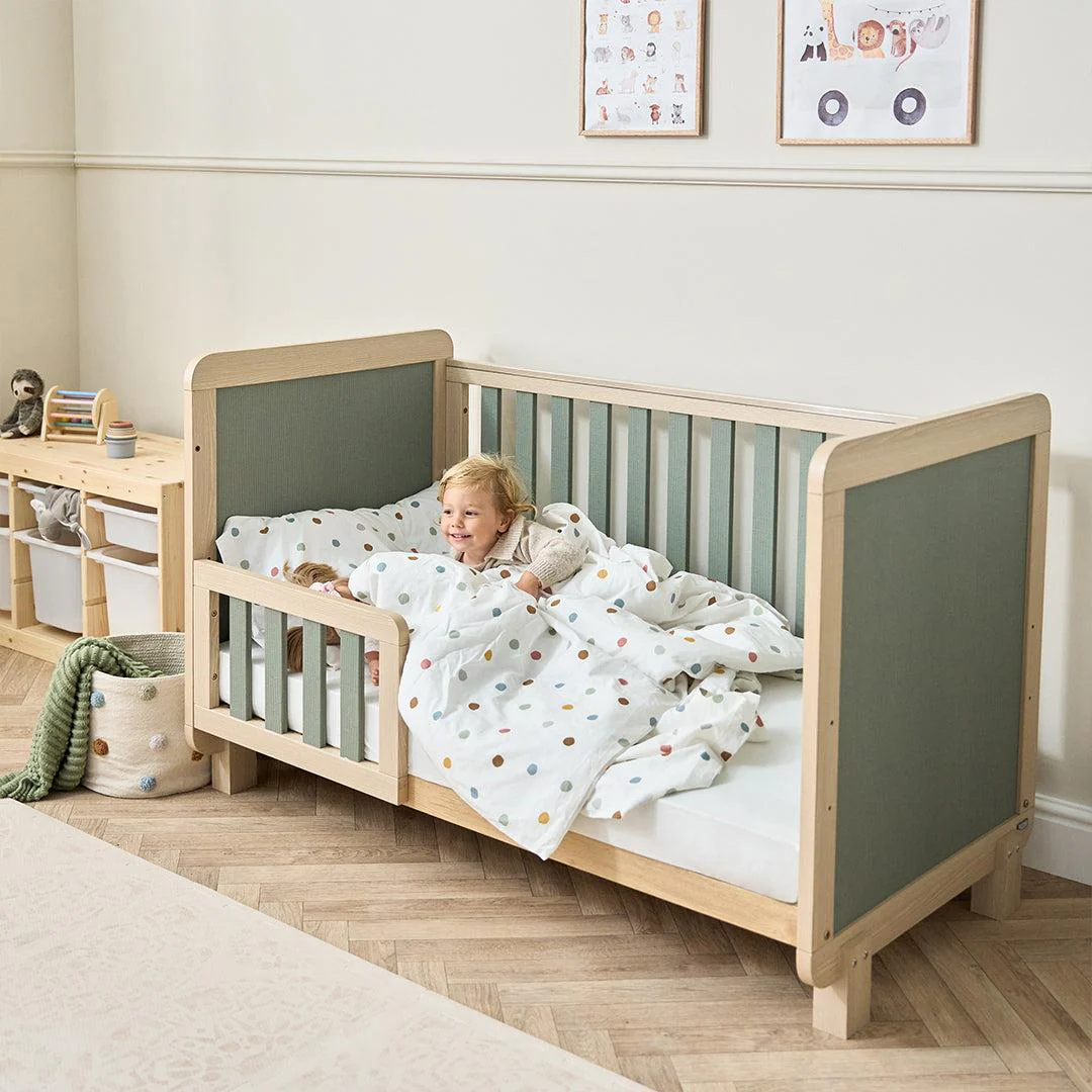 Tutti Bambini Kuba Cot Bed - Golden Oak / Sage Weave - Image 8
