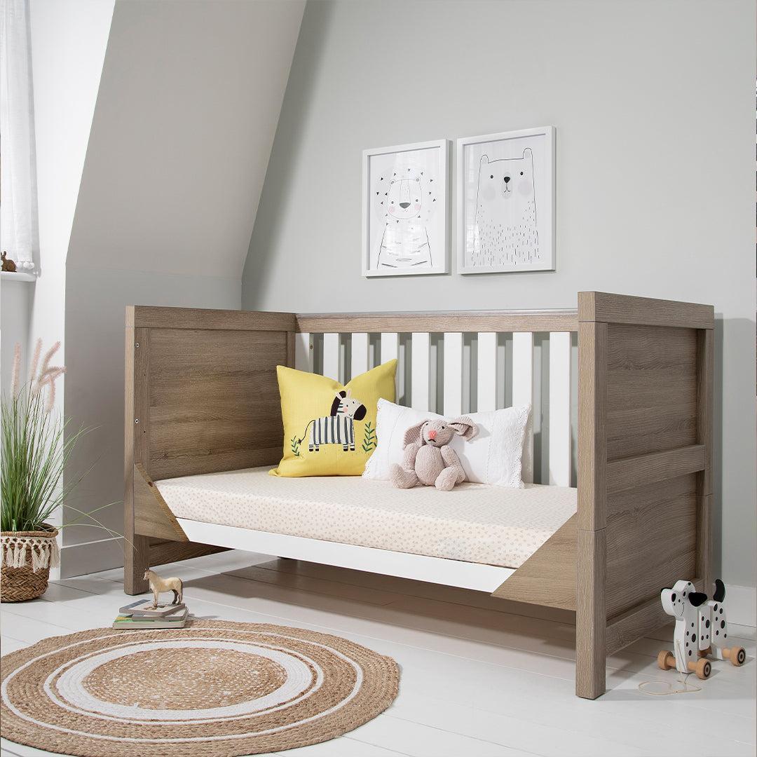 Tutti Bambini Modena 3 in 1 Cot Bed - White/Oak - Image 5