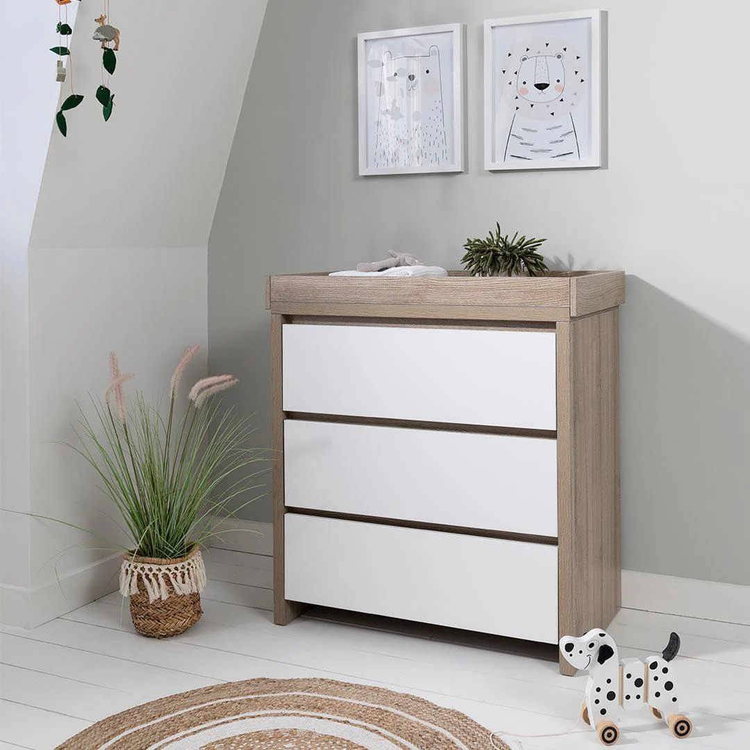 Tutti Bambini Modena Changing Unit - White/Oak - Image 2