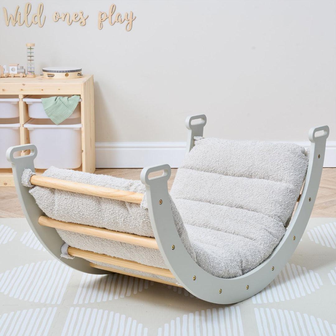 Tutti Bambini Scala Montessori Pikler Rocking Frame Cushion - Boucle Mushroom - Image 2