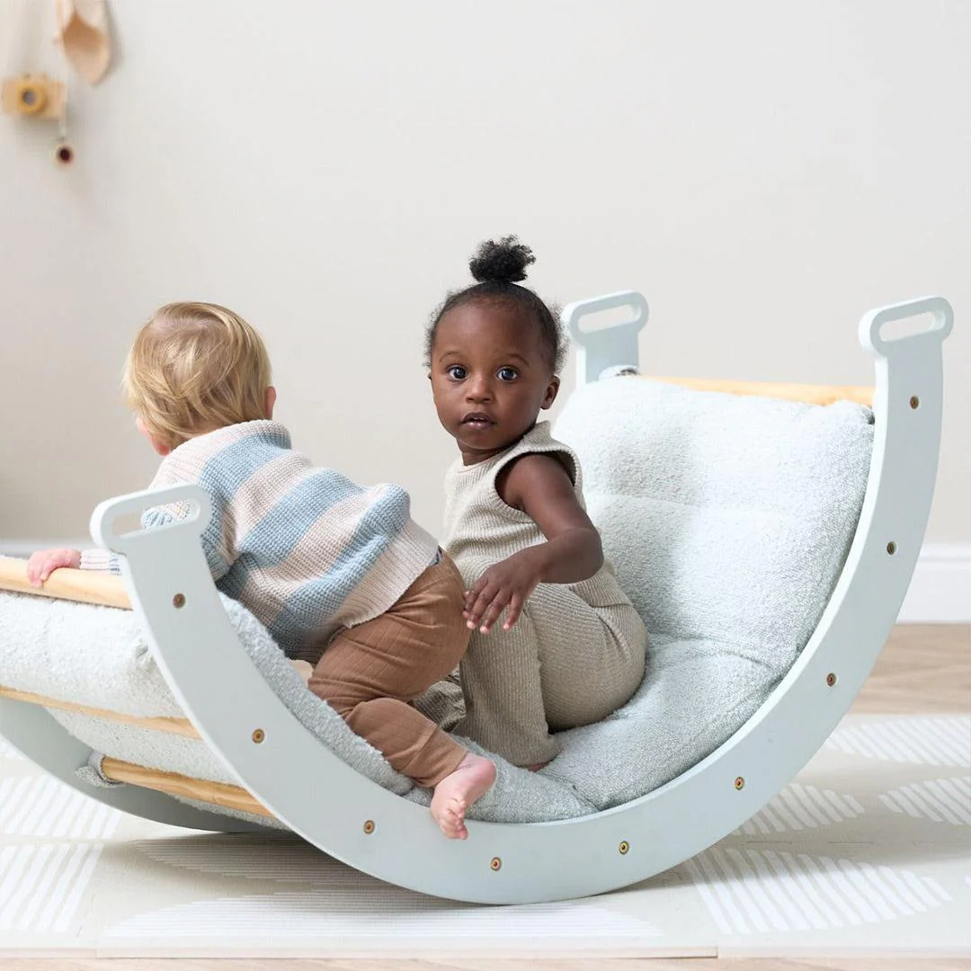 Tutti Bambini Scala Montessori Pikler Rocking Frame Cushion - Sea Mist - Image 5