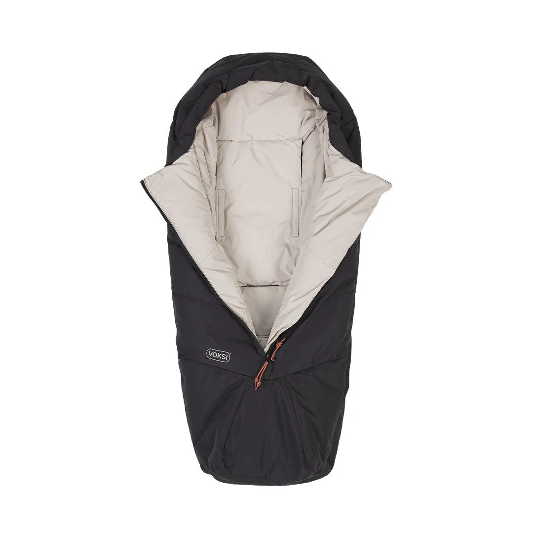 Voksi Adventure Footmuff - Black - Seashell Sand - Image 2