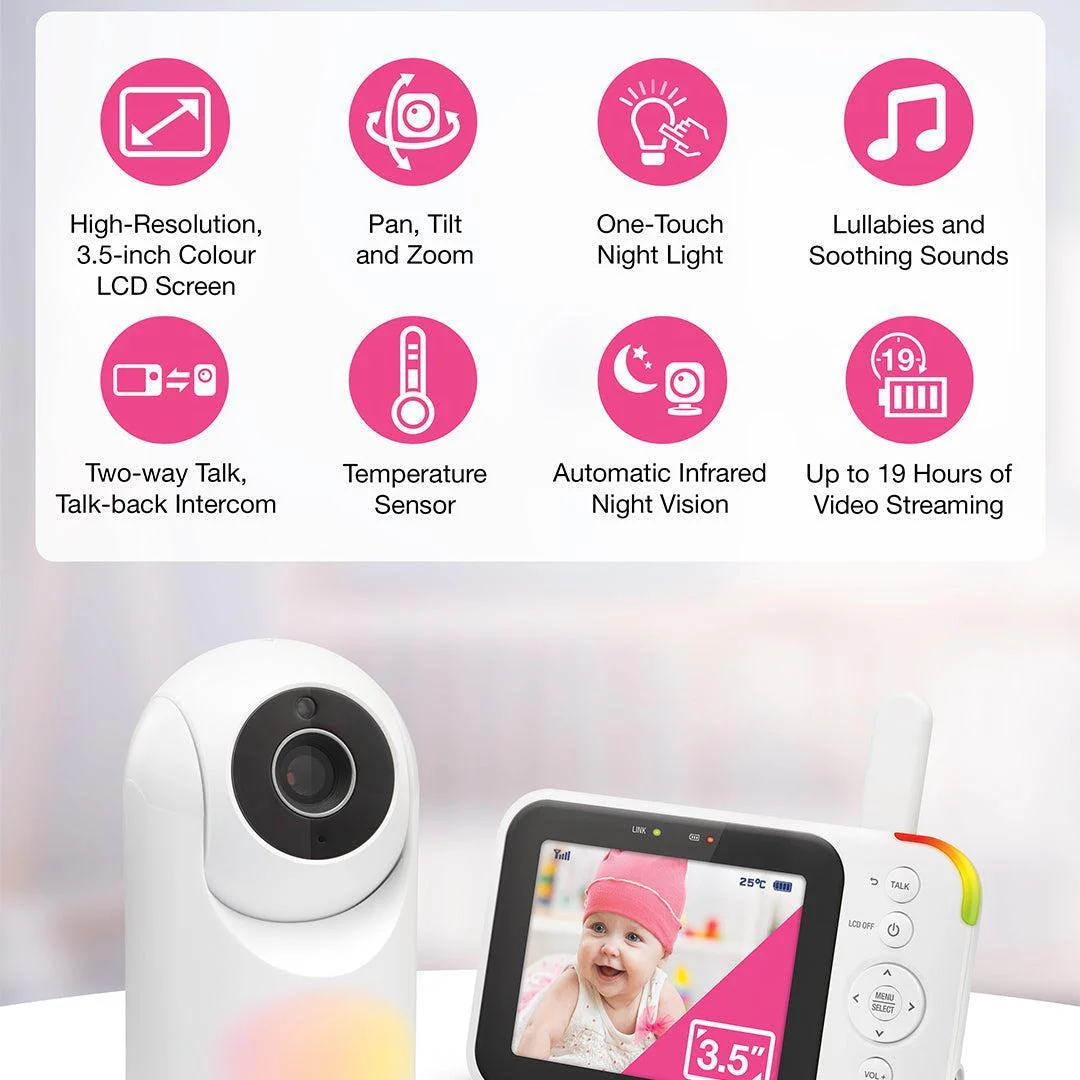 Vtech VM4263 3.5" Pan & Tilt Video Monitor - White - Image 2